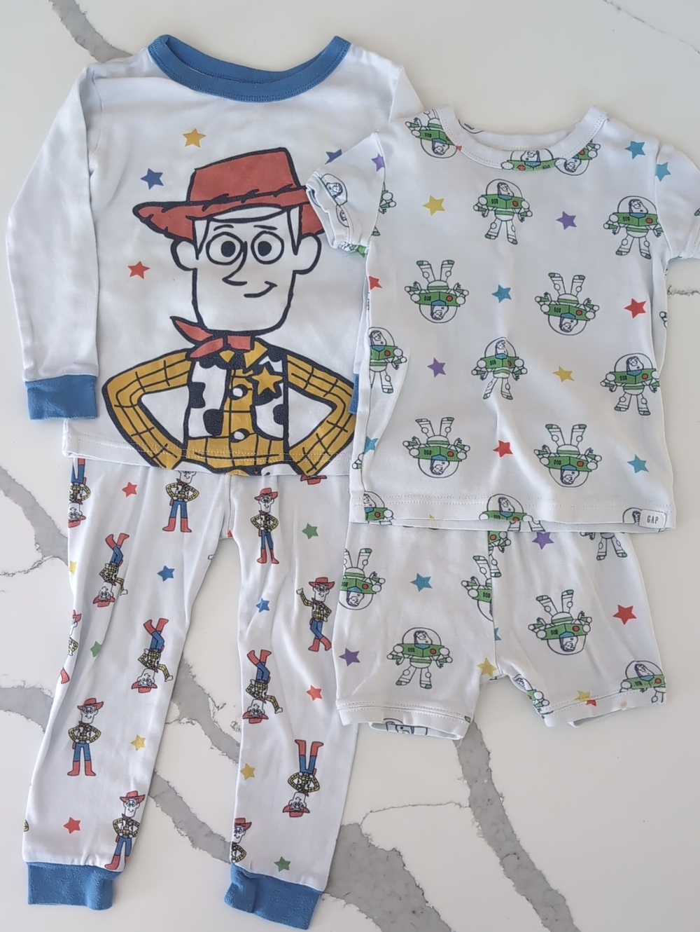 Set Of 2 Baby Gap Toy Story Pajamas 3T Woody Buzz Lightyear